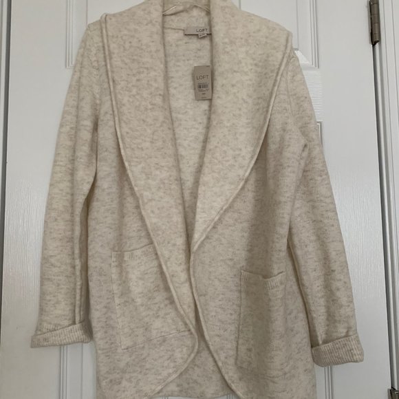 LOFT Sweaters - LOFT  Draped Cardigan Cream colored NWT